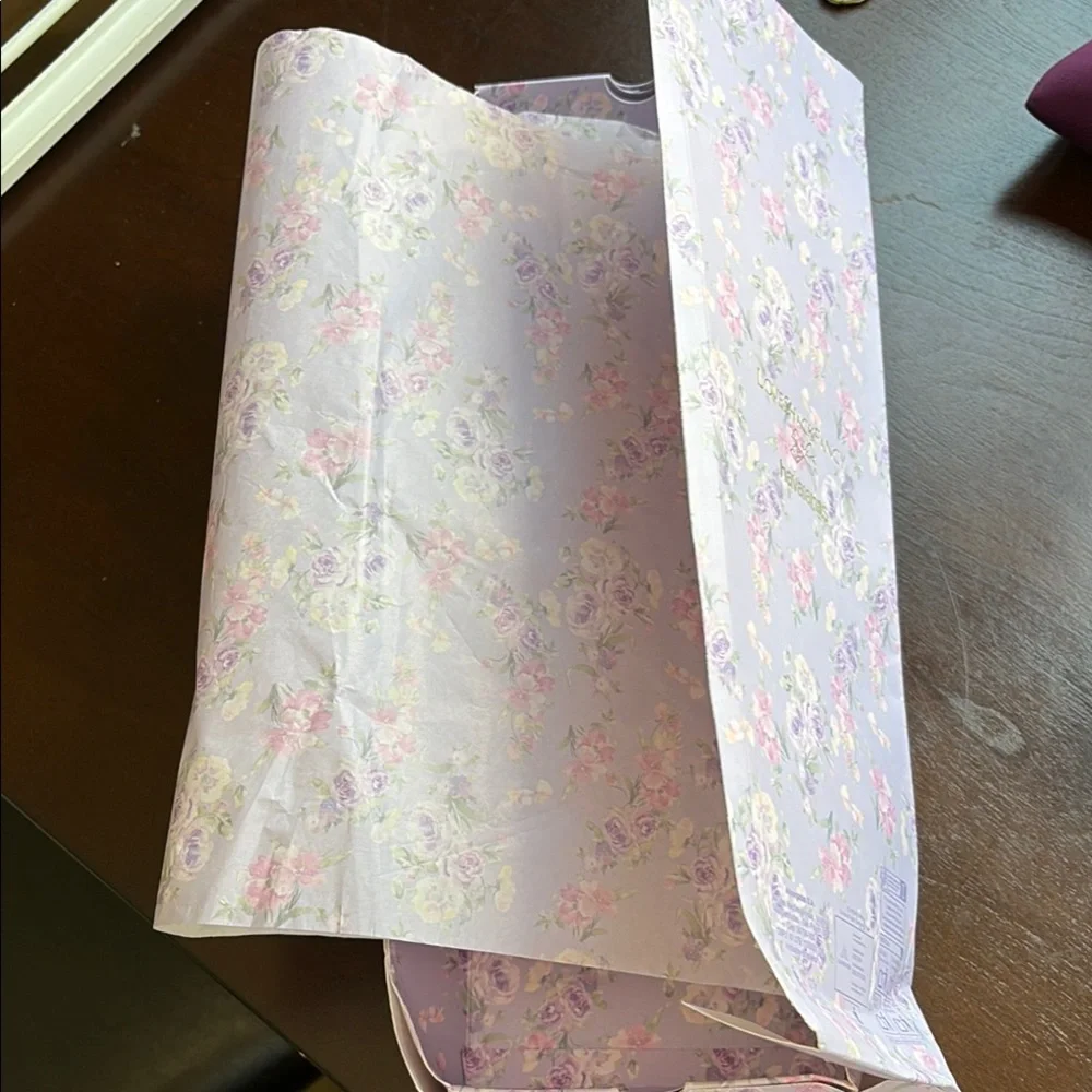 LoveShackFancy Floral Gift Wrap in Purple and Cream box and tissue included! - Picture 2 of 2